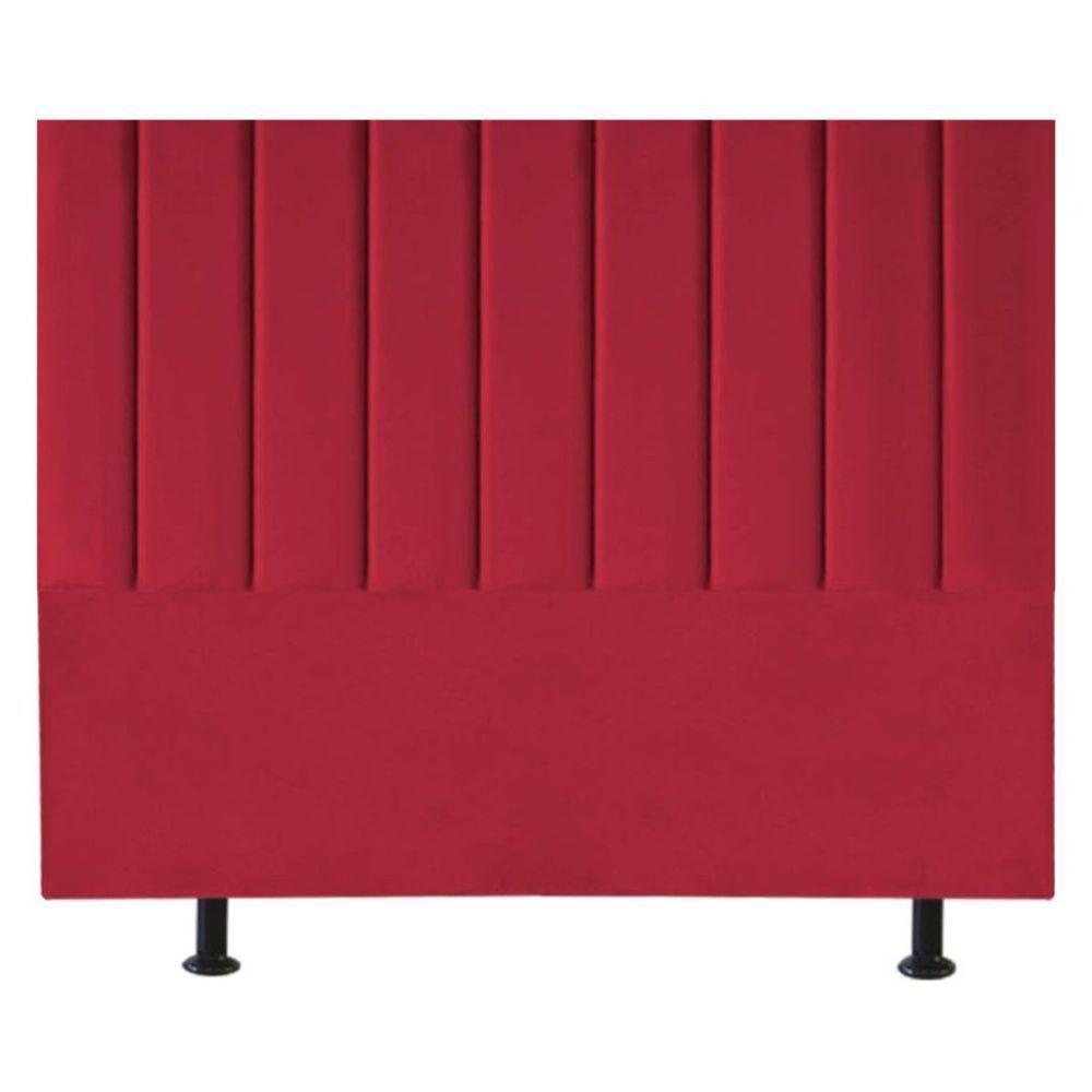 Cabeceira Estofada Cama Box King 195 Cm Sophia Carla Suede Cor:vermelho - 1