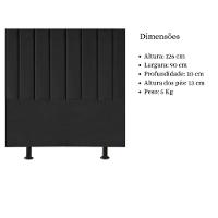 Cabeceira Estofada Cama Box Solteiro 90 Cm Mavie Corino Cor:preto - 2