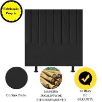 Cabeceira Estofada Cama Box Solteiro 90 Cm Mavie Corino Cor:preto