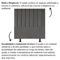 Cabeceira De Cama Solteiro Box 90 Cm Karla Suede Cor:cinza Escuro - 2