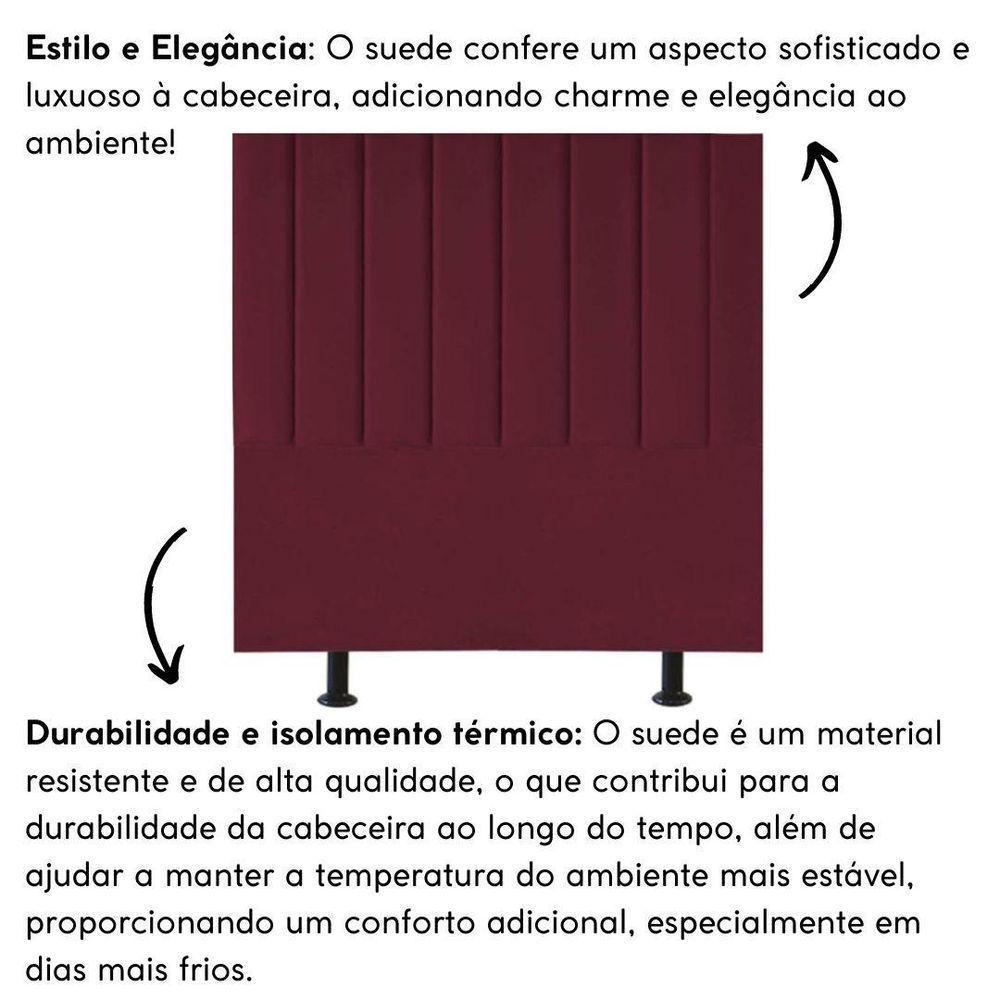 Cabeceira De Cama King Size Box 195 Cm Karla Suede Cor:bordô - 2