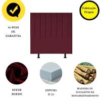 Cabeceira De Cama King Size Box 195 Cm Karla Suede Cor:bordô - 3