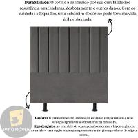 Cabeceira Estofada Cama Box Solteiro 90 Cm Mavie Corino Cor:cinza - 5