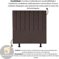 Cabeceira Estofada Cama Box Solteiro 90 Cm Mavie Corino Cor:marrom - 2