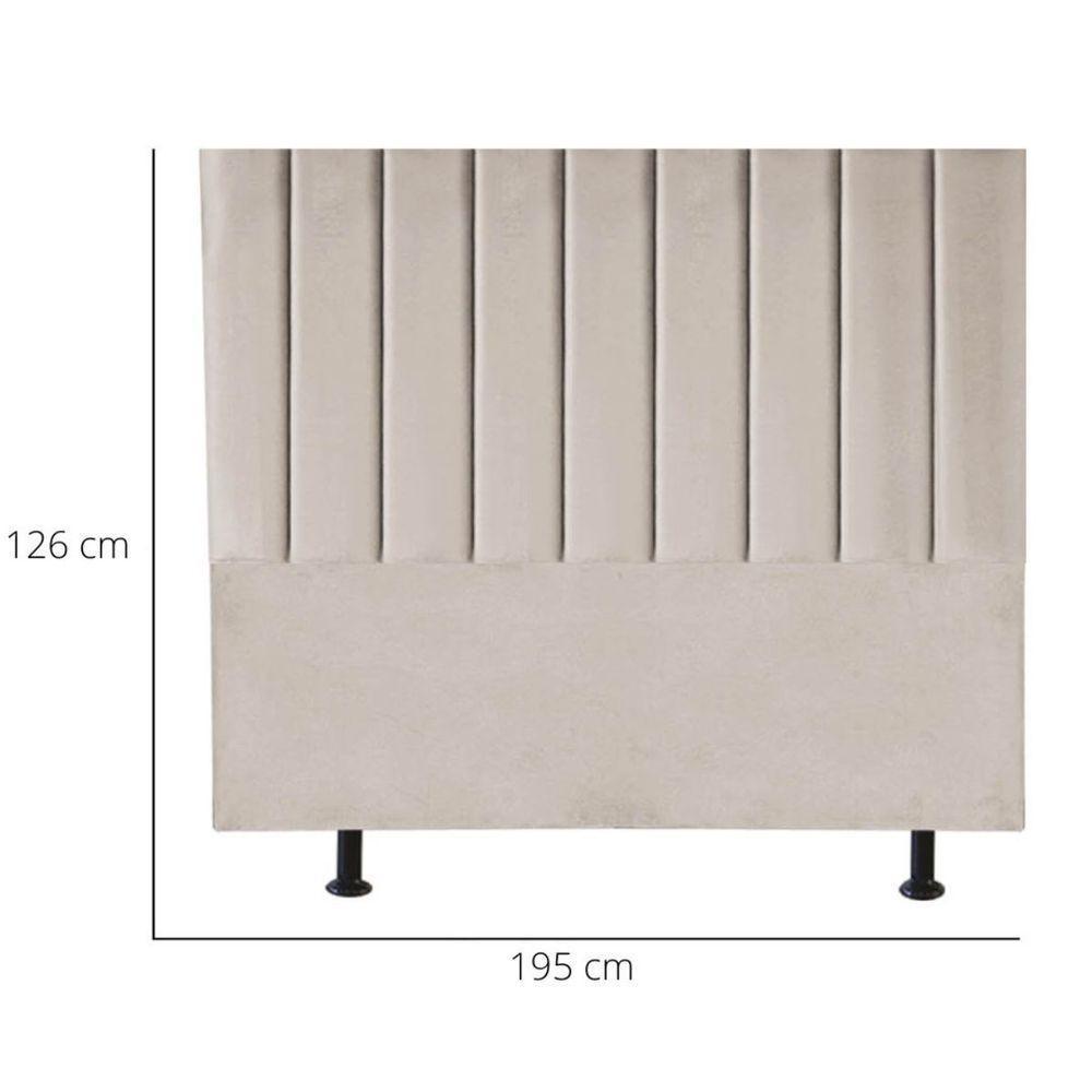 Cabeceira Cama De Casal King Siza Box 195 Cm Karla Corino Cor:bege - 4