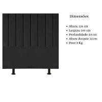 Cabeceira Estofada De Cama Casal Box 140 Cm Mavie Corino Cor:preto - 2