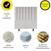 Cabeceira Estofada Cama Box Casal 140 Cm Mavie Suede Cor:cinza Claro