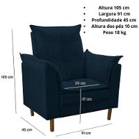 Poltrona De Amamentação Com Puff Ana Suede Cor:azul Marinho - 8