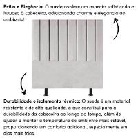 Cabeceira Estofada Cama Box King 195 Cm Sophia Carla Suede Cor:cinza Claro - 3