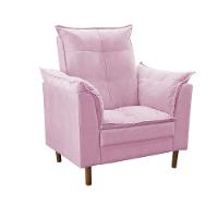 Poltrona De Amamentação Com Puff Ana Suede Cor:rosê - 3