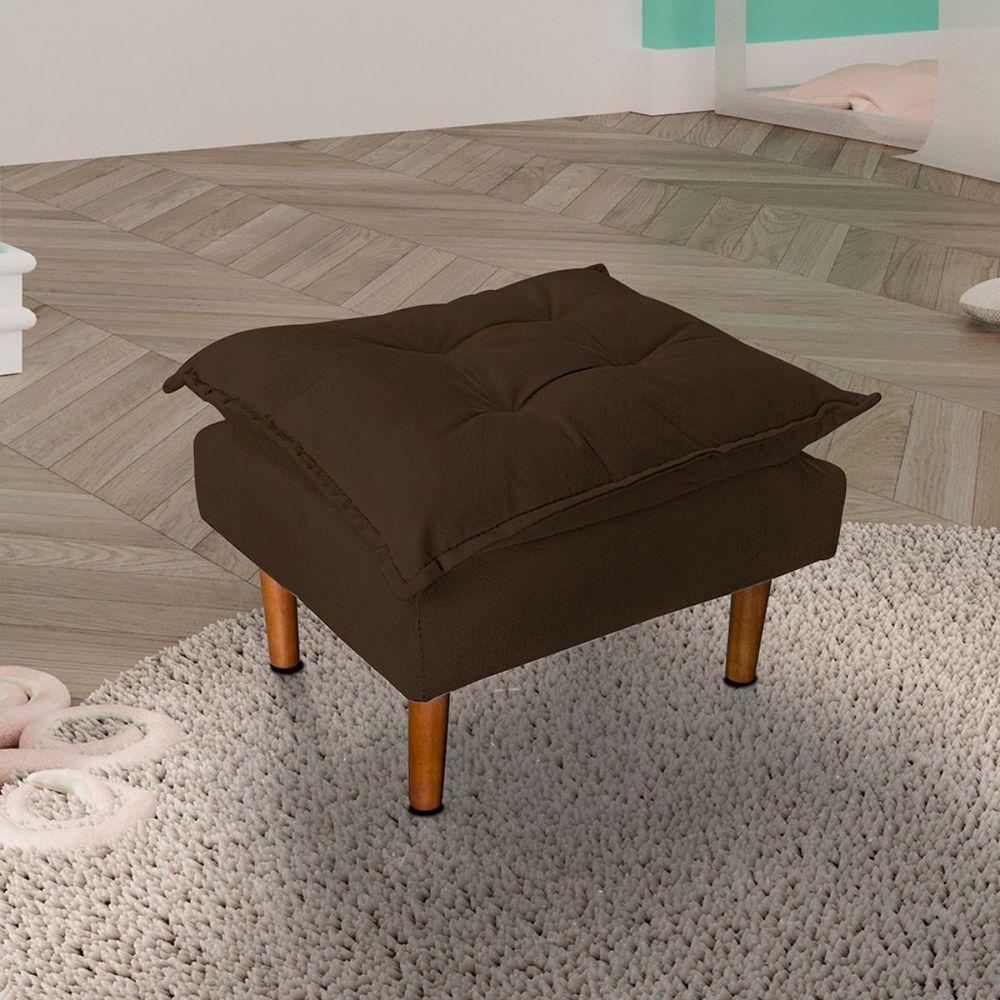 Poltrona De Amamentação Com Puff Ana Suede Cor:marrom - 6