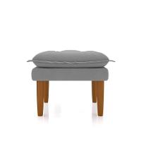 Poltrona De Amamentação Eva Com Puff Pé Palito Bebê Suede Cor:cinza - 7