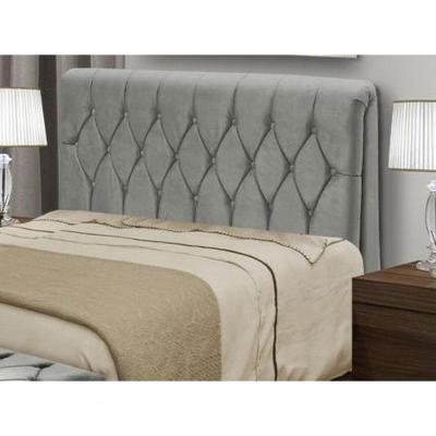 Cabeceira De Cama Box Casal 140 Cm Istambul Dobuê - Cinza