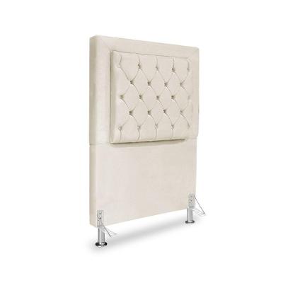 Cabeceira De Cama Box Solteiro 90 Cm Baronesa - Veludo Bege Claro