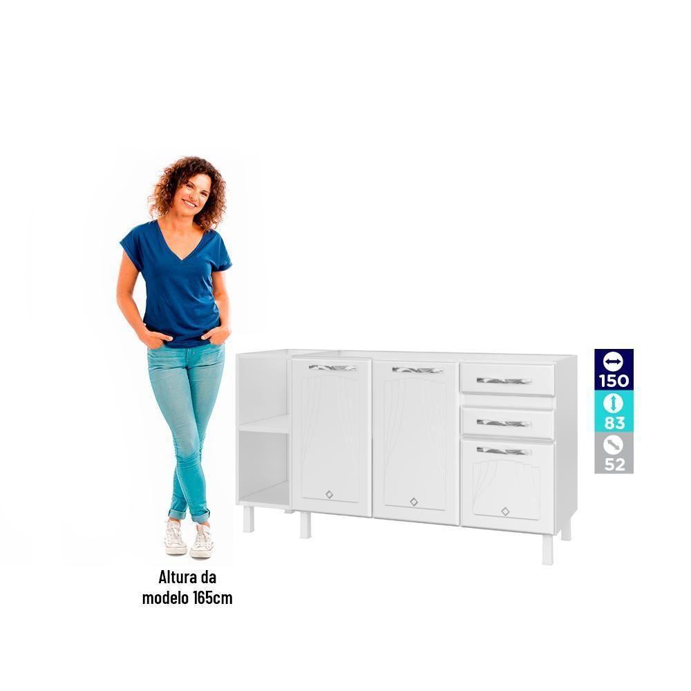 Balcão De Cozinha De Aço Telasul Star New 150cm Para Pia - 4