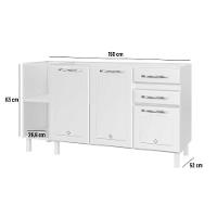 Balcão De Cozinha De Aço Telasul Star New 150cm Para Pia - 8