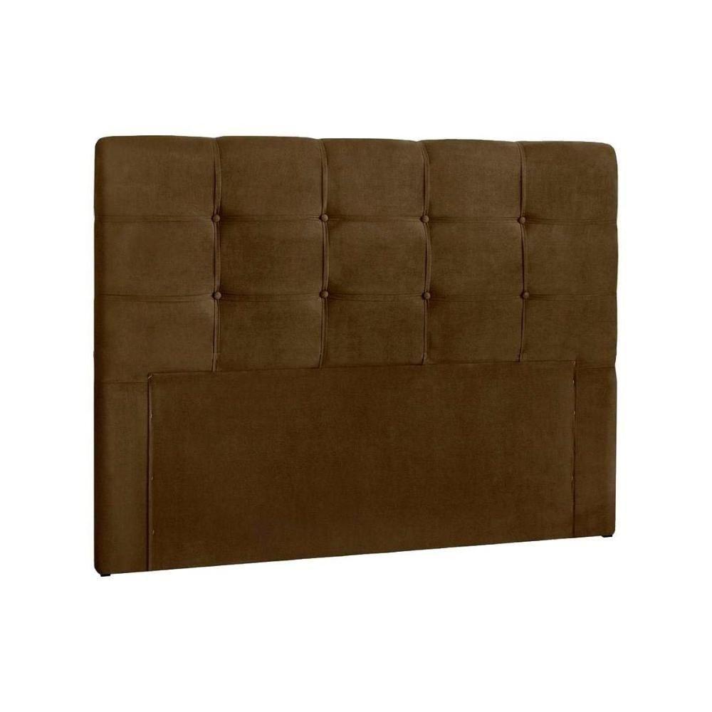 Cabeceira Cama Box Estofada Casal Casal Clean Plus Suede Marrom Chocolate - Simbal - 1