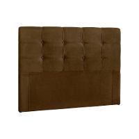 Cabeceira Cama Box Estofada Casal Casal Clean Plus Suede Marrom Chocolate - Simbal - 1