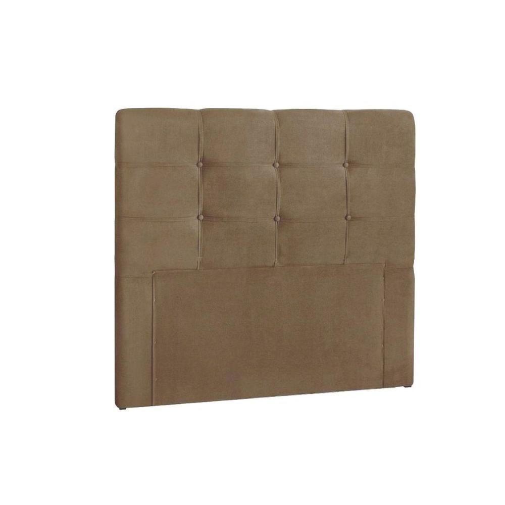 Cabeceira Cama Box Estofada Solteiro Solteiro Clean Plus Suede Marrom Taupe - Simbal - 1