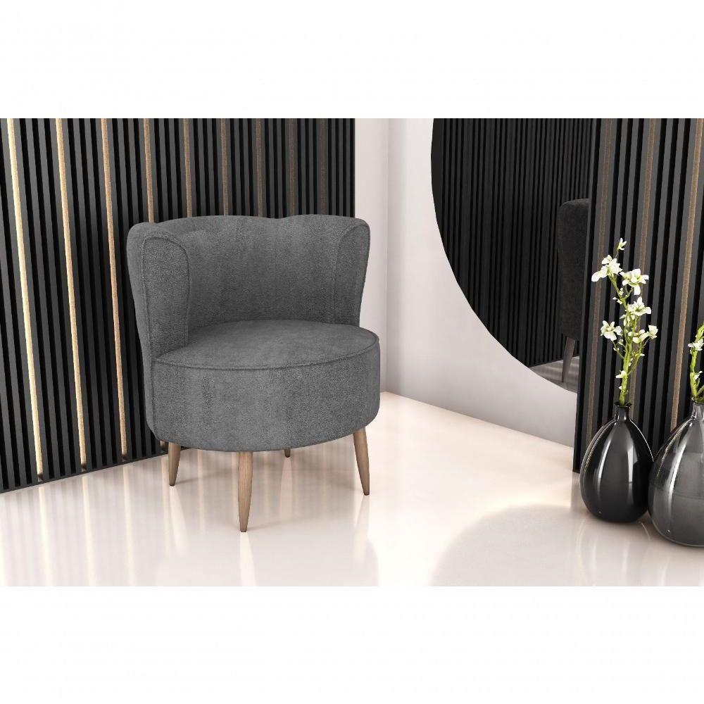 Poltrona Decorativa Savana 1 Lugar Boucle Cinza Matrix - 2