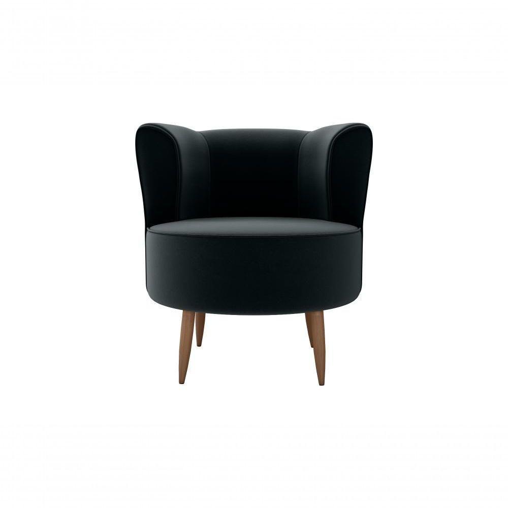 Poltrona Decorativa Savana 1 Lugar Veludo Preto Matrix - 1