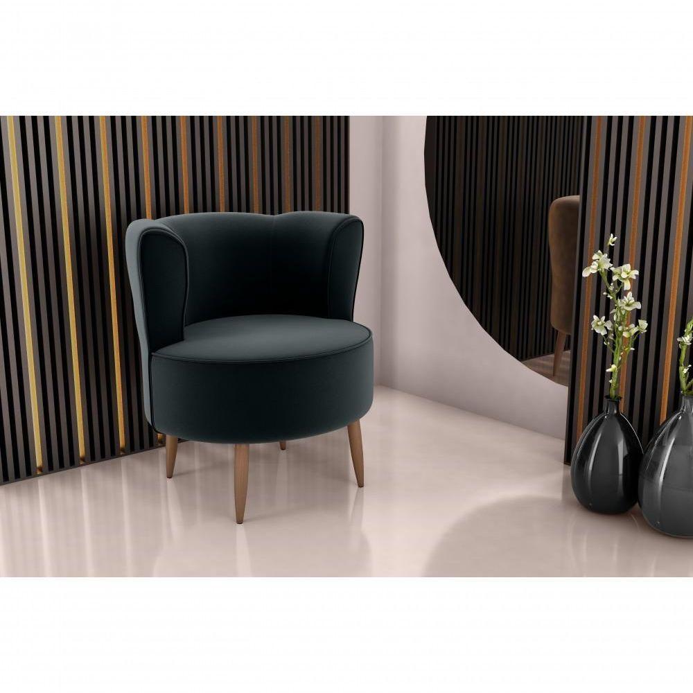 Poltrona Decorativa Savana 1 Lugar Veludo Preto Matrix - 2