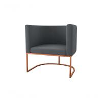 Poltrona Decorativa York 1 Lugar Veludo Maserati Cinza Matrix - 3