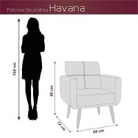 Kit Poltrona Decorativa Sala + Puff Havana Matrix Mostarda - 7