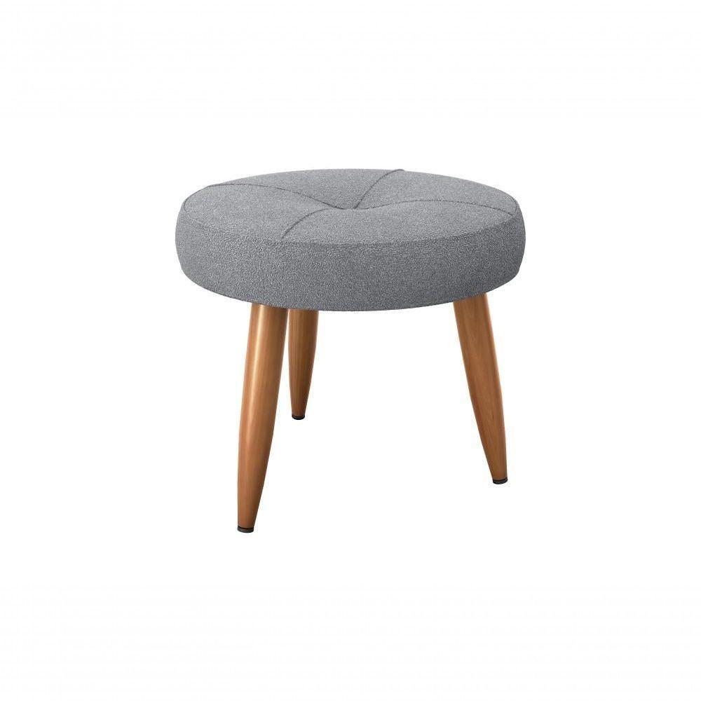 Kit Poltrona Decorativa Sala + Puff Havana Matrix Cinza - 6