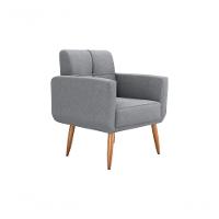 Kit Poltrona Decorativa Sala + Puff Havana Matrix Cinza - 3