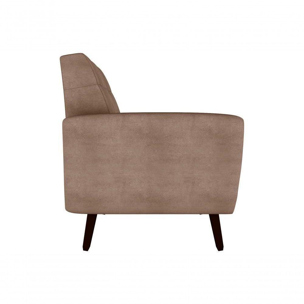 Poltrona Cadeira Sala Decorativa Recepção Livia Matrix Marrom - 3