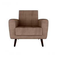 Poltrona Cadeira Sala Decorativa Recepção Livia Matrix Marrom - 4