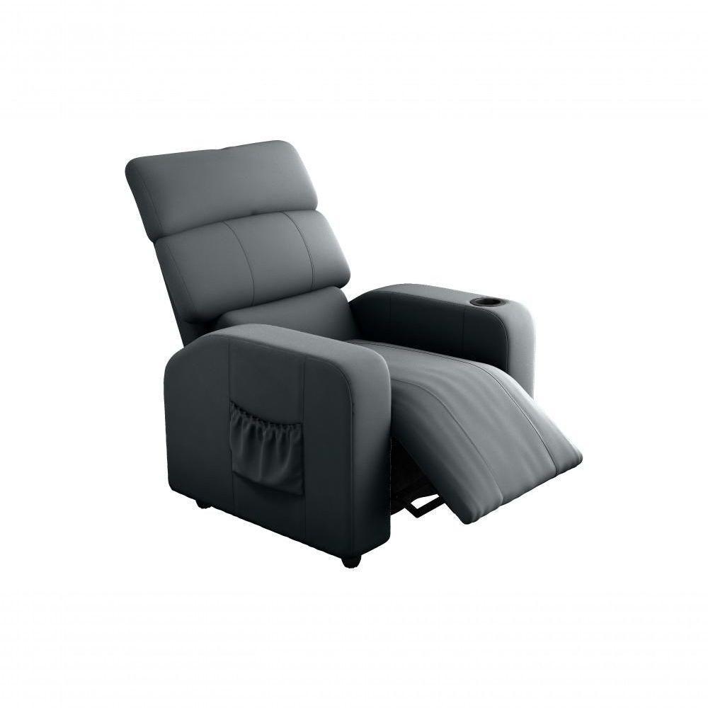 Poltrona Cadeira Do Papai Reclinável Porta Copos Pulse Cinza - 4