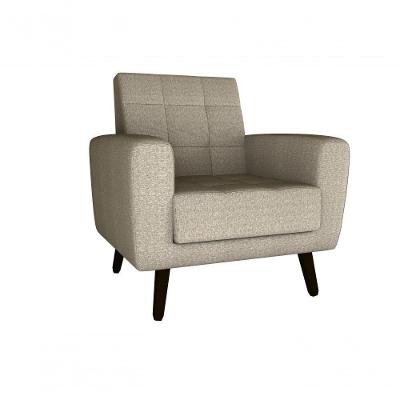 Poltrona Livia Para Sala E Recepção Suede Marrom Matrix