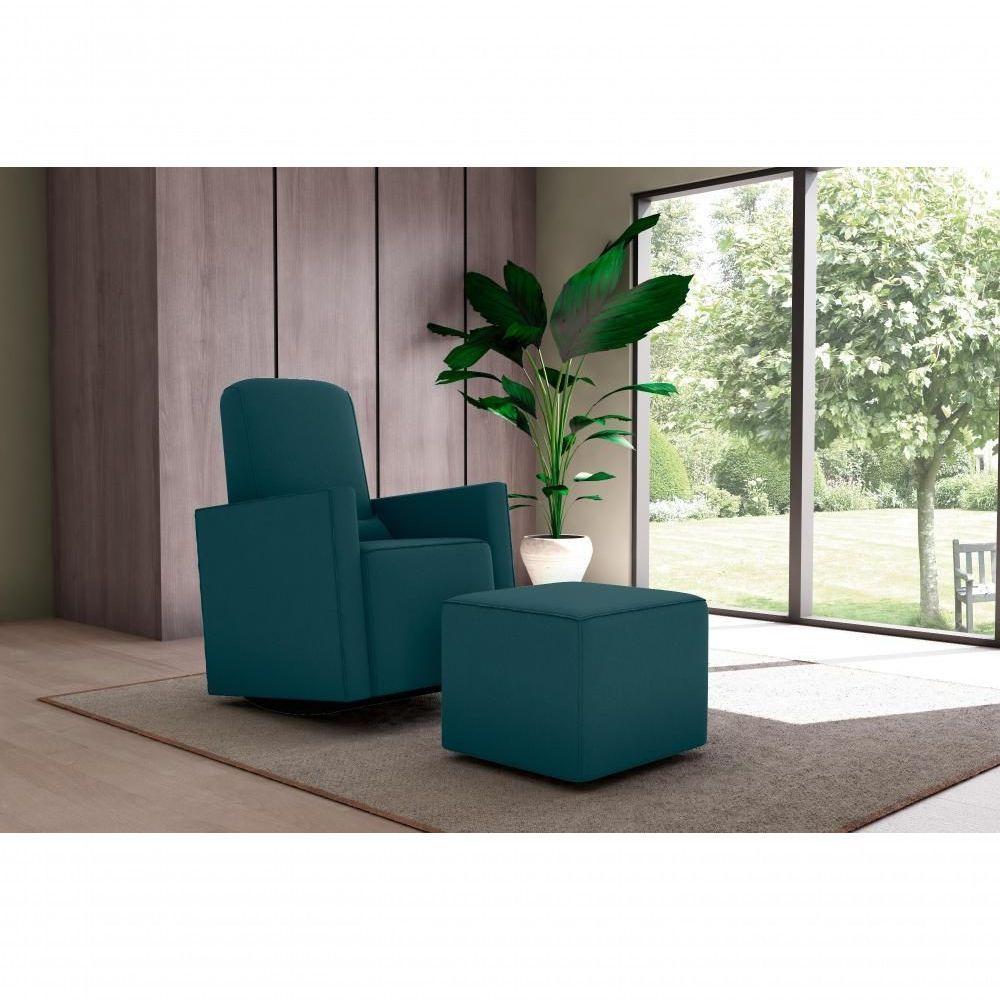 Poltrona Cadeira Amamentação Com Balanço E Puff Matrix Preto - 2