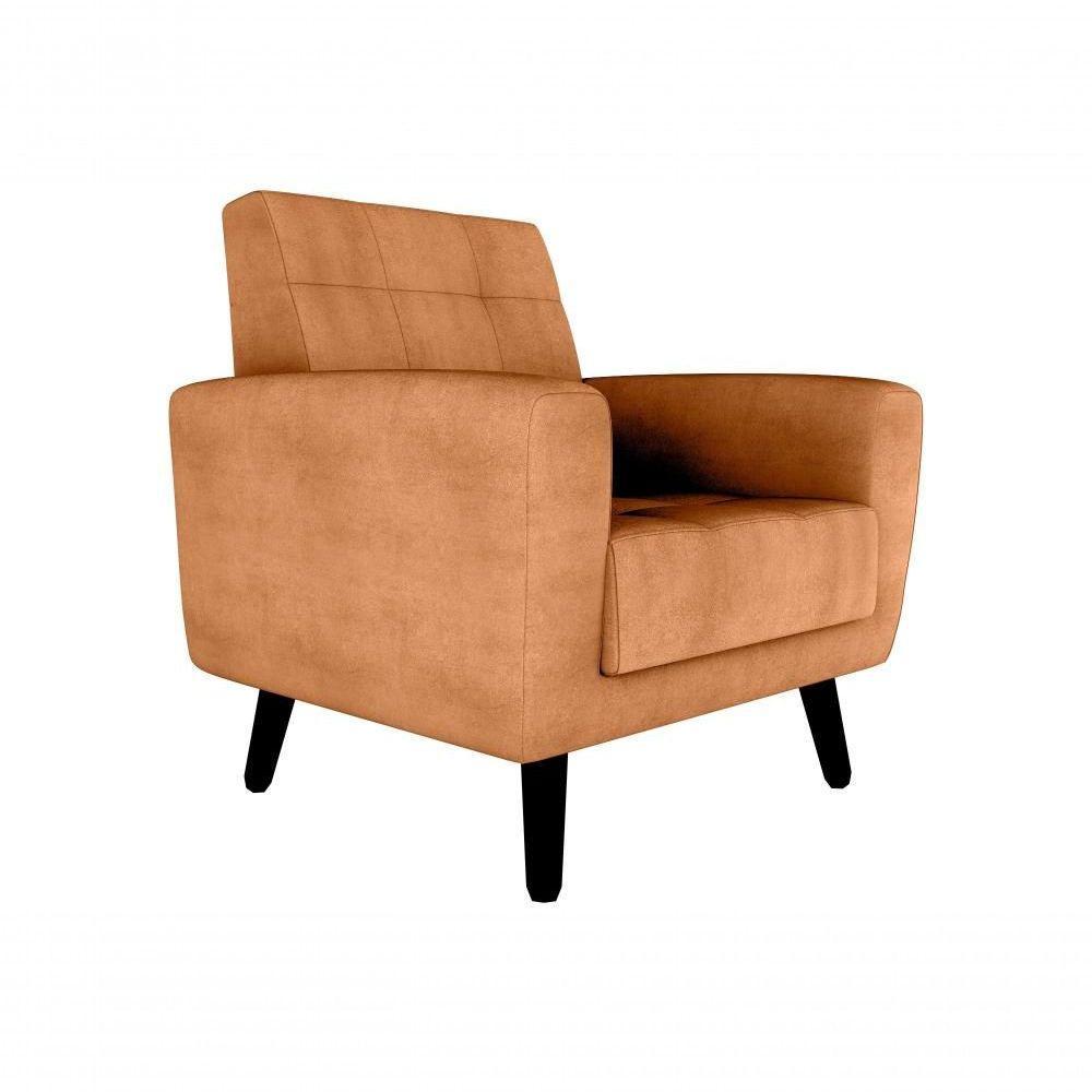 Poltrona Cadeira Sala Decorativa Recepção Livia Matrix Mostarda - 1