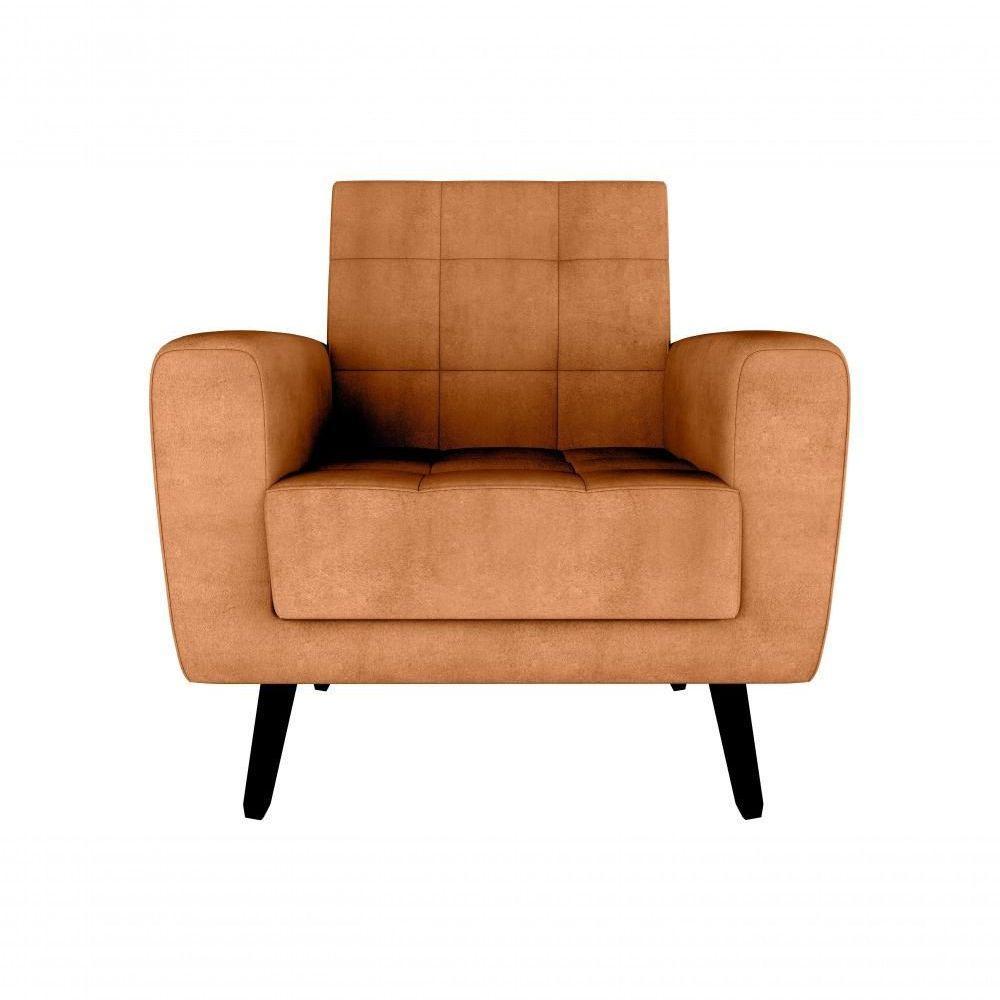 Poltrona Cadeira Sala Decorativa Recepção Livia Matrix Mostarda - 4