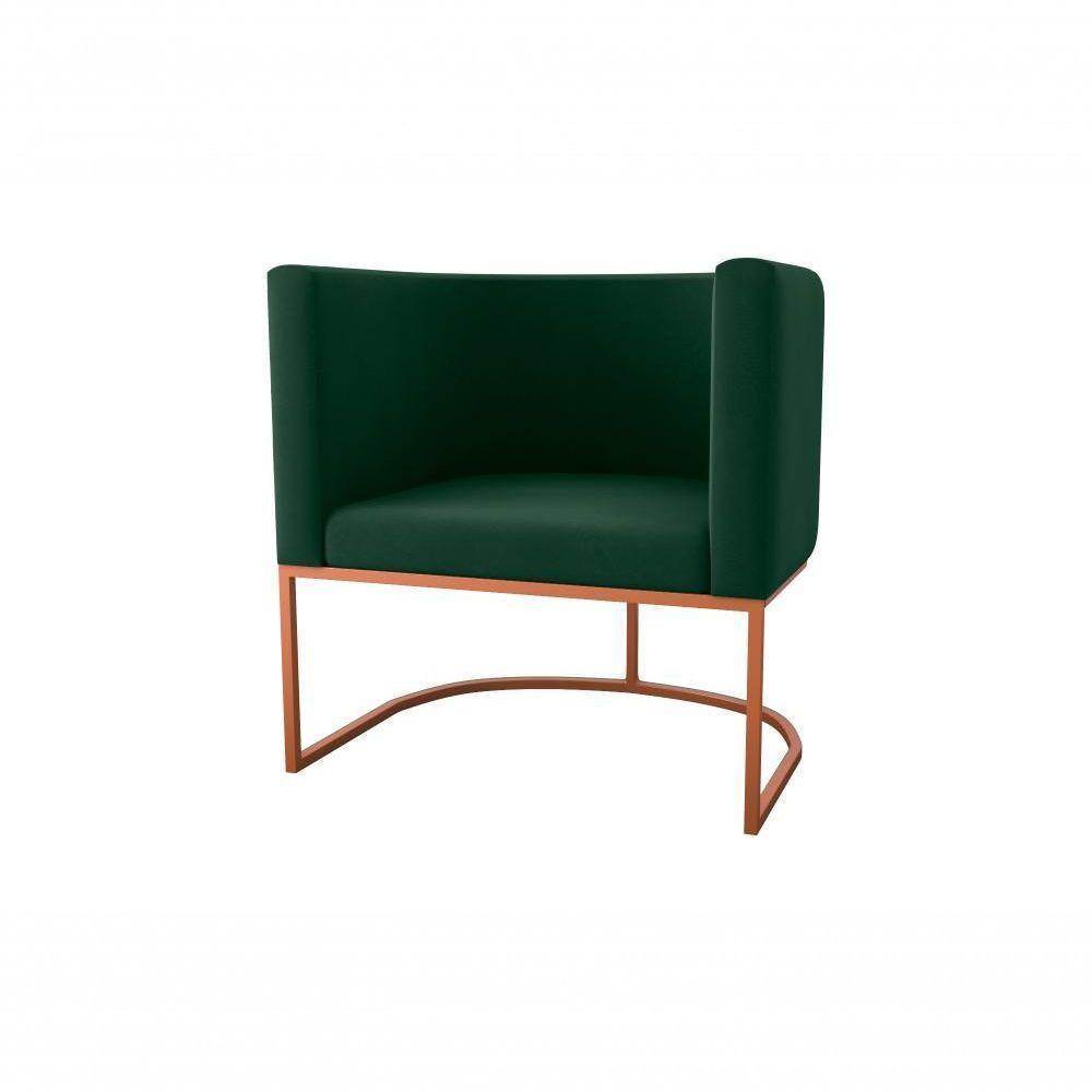 Poltrona Decorativa York 1 Lugar Veludo Maserati Verde Matrix - 4