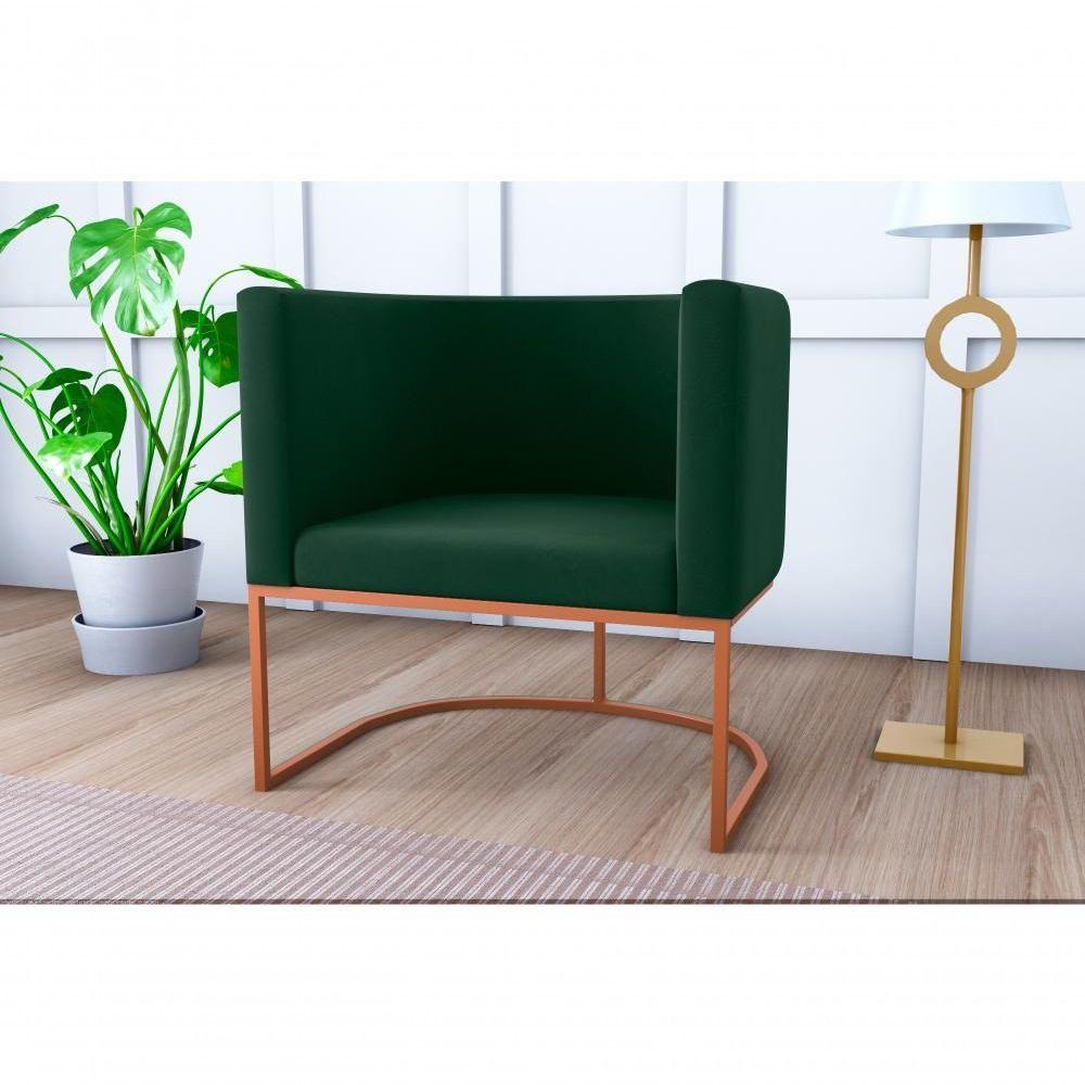 Poltrona Decorativa York 1 Lugar Veludo Maserati Verde Matrix - 5