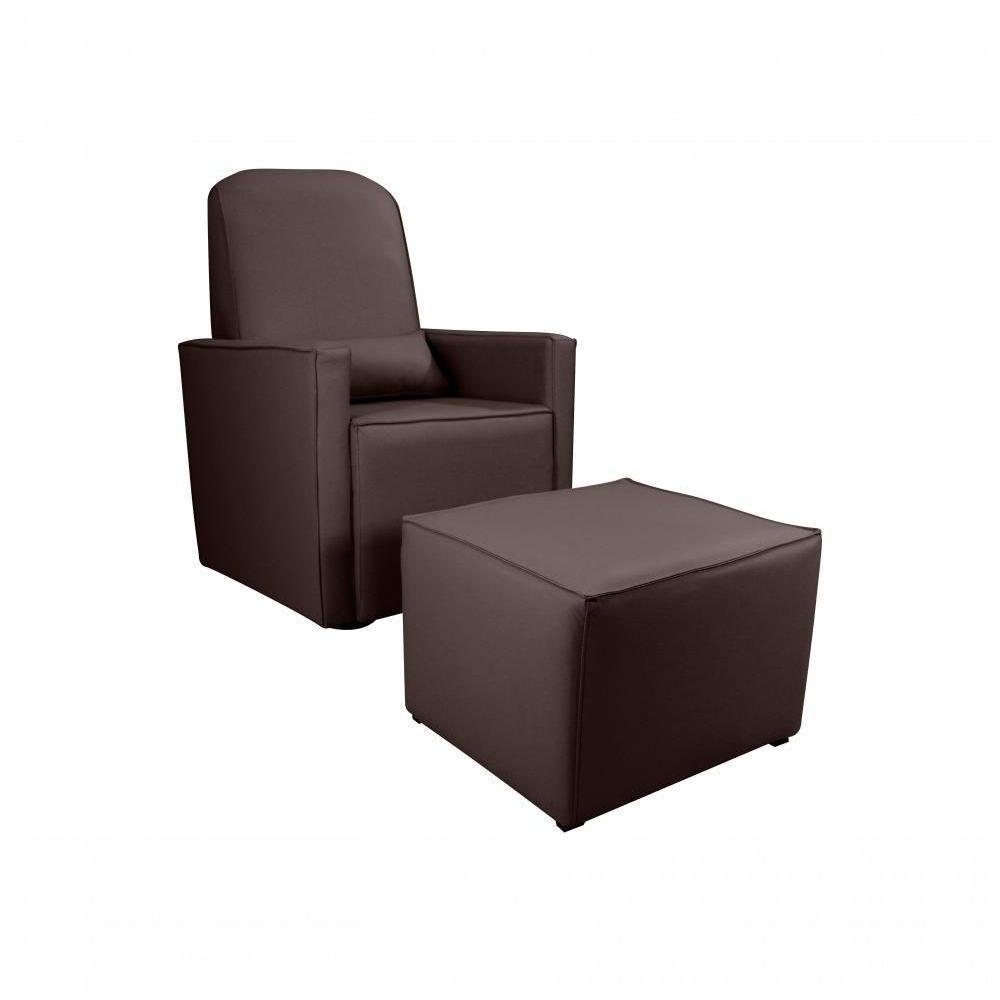 Poltrona Cadeira Amamentação Com Balanço E Puff Matrix Cinza - 1