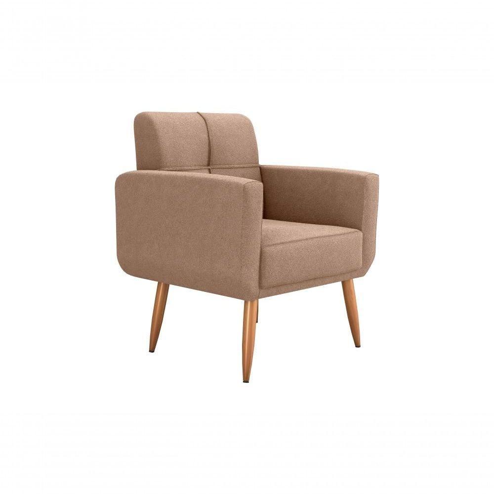 Kit Poltrona Decorativa Sala + Puff Havana Matrix Marrom - 5