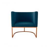 Poltrona Decorativa York 1 Lugar Veludo Maserati Azul Matrix - 1