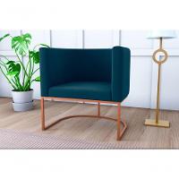 Poltrona Decorativa York 1 Lugar Veludo Maserati Azul Matrix - 5