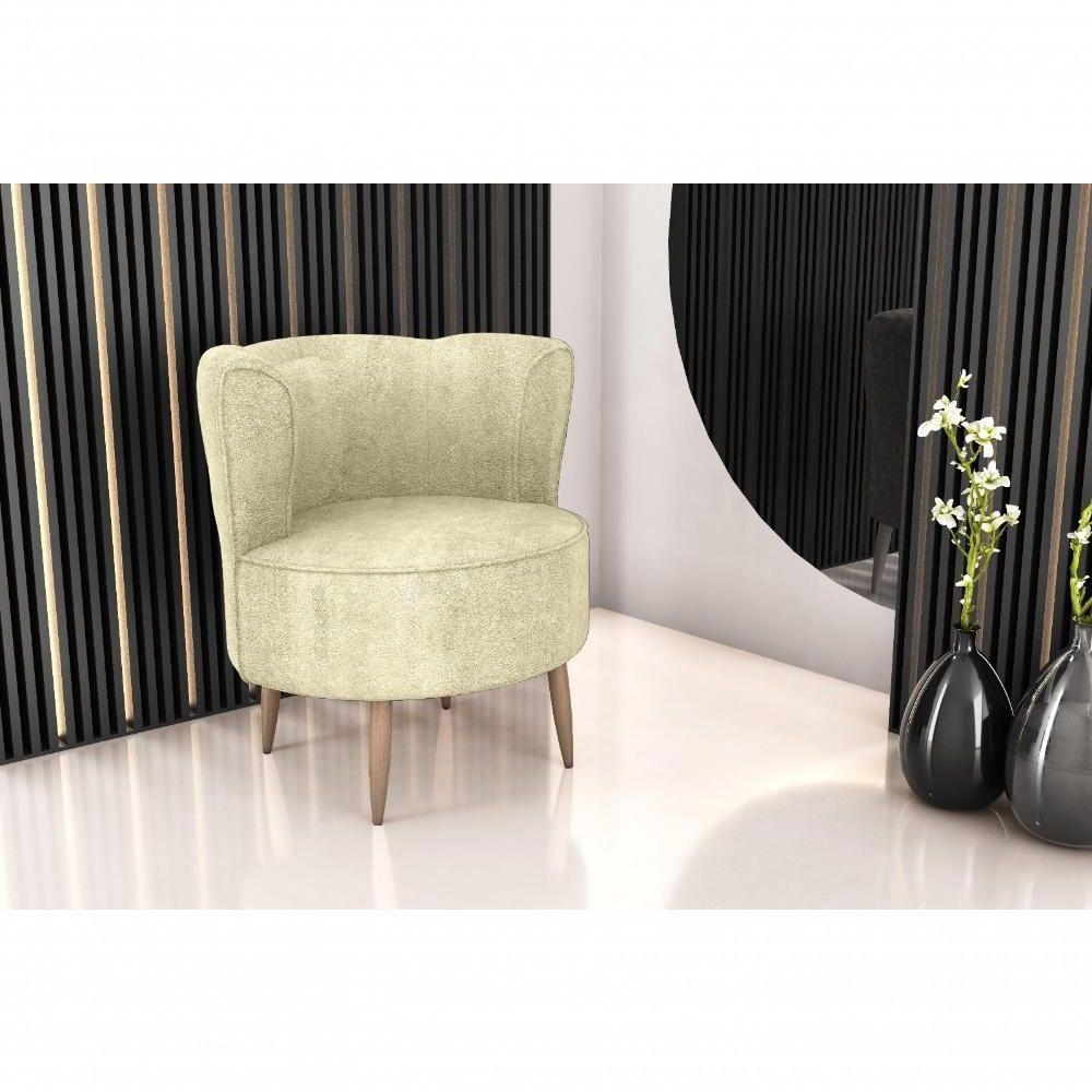 Poltrona Decorativa Savana 1 Lugar Boucle Bege Matrix - 2