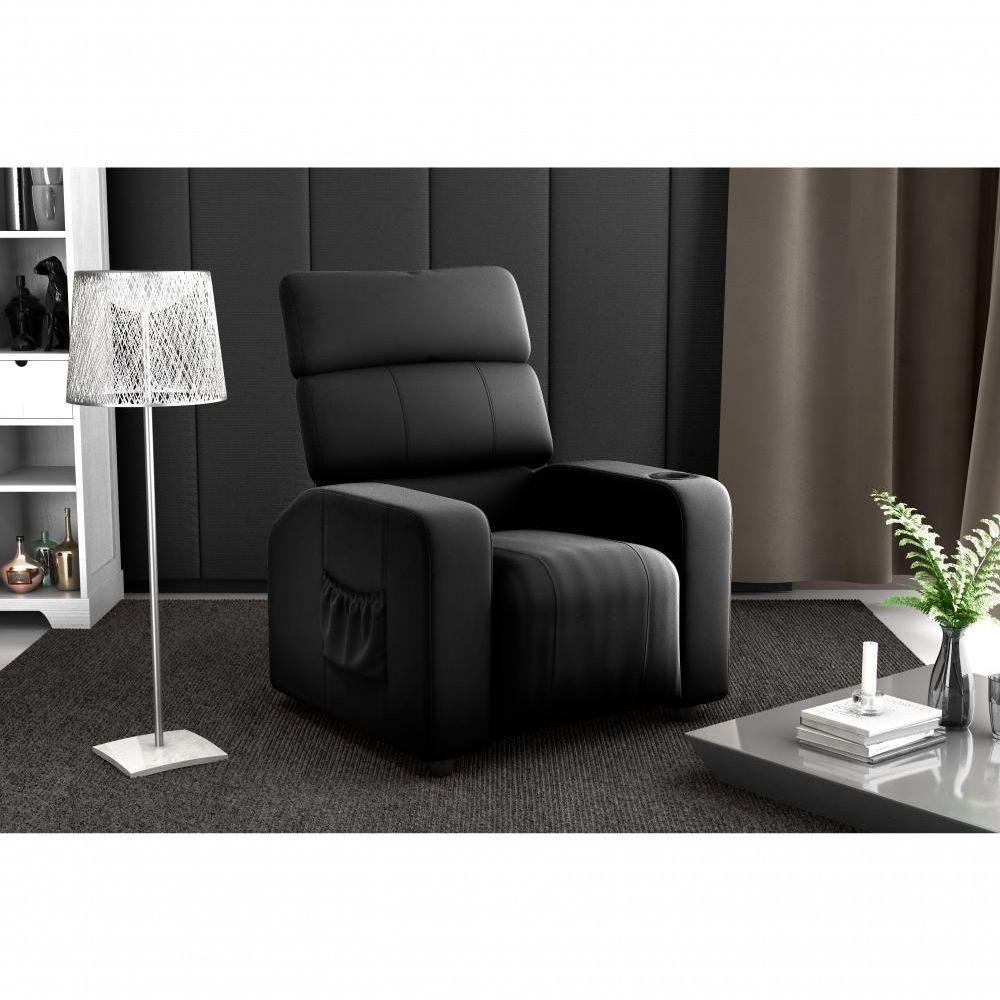 Poltrona Cadeira Do Papai Reclinável Porta Copos Pulse Preto - 4