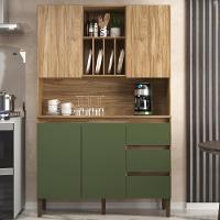 Armário De Cozinha 4 Portas 3 Gavetas Ac4430 Carvalho Oak Arbo Decibal Carvalho Oak arbo - 1