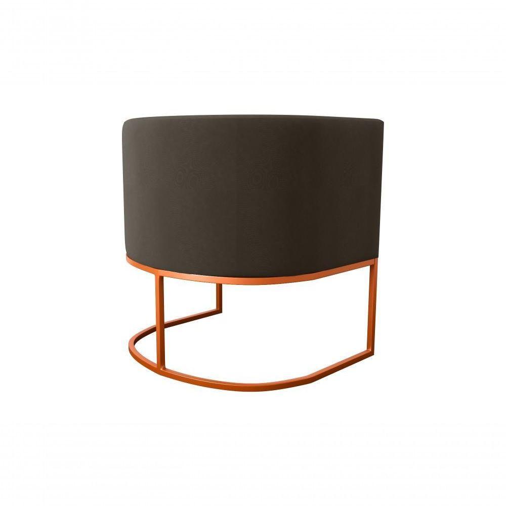 Poltrona Decorativa York 1 Lugar Veludo Maserati Marrom Matrix - 2