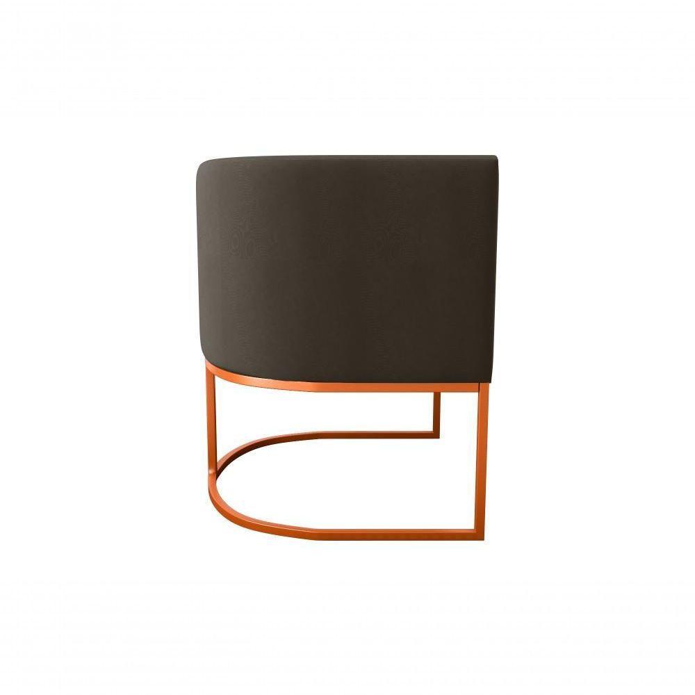 Poltrona Decorativa York 1 Lugar Veludo Maserati Marrom Matrix - 3