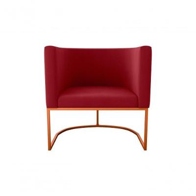 Poltrona Decorativa York 1 Lugar Veludo Maserati Vermelho Matrix