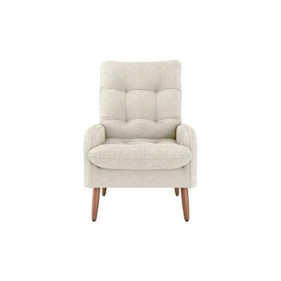 Poltrona Cadeira Descorativo Nantes Original Premium Boucle Bege Matrix